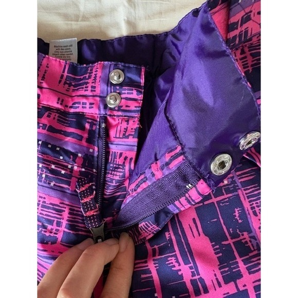 Champion Dry Girl's Snow Ski Pants Adjustable Waist Zip Pockets Sz M(7-8) Purple - Picture 2 of 16